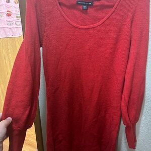 Boston Proper Vibrant Red Knit Dress